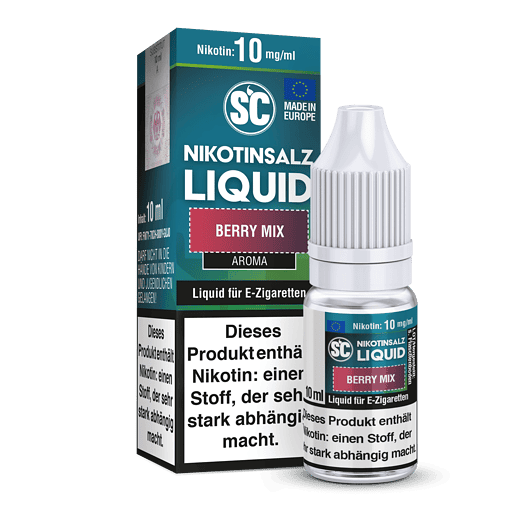 Nikotinsalz Liquid Berry Mix für E-Zigaretten, 10ml Flasche mit Nikotingehalt, Aromatisiertes Nikotinersatzprodukt, Rauchende und Vaping Zubehör.