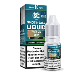 Nikotin Salzwasser Liquid mit Frucht Mix Geschmack für E-Zigaretten, 10 ml Flasche, Made in Europe, ansprechend und aromatisch.