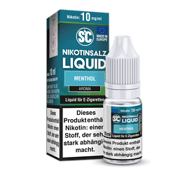 Nikotinliquid Menthol Flasche und Verpackung, E-Zigaretten Liquid mit 10 mg/ml Nikotin, kühlender Geschmack, für Dampfer, alkoholfreie E-Liquid, Aromastoffe, Nikotin Ersatz, Nukleotid.