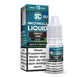 Nikotinsalz Liquid Dark für E-Zigaretten, 10 ml Flasche, Nikotingehalt 10 mg/ml, mit Tabakaroma, Made in Europe, harmlose Alternative zum Rauchen, ideal für Dampfer.