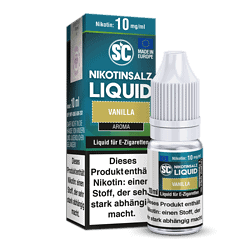Nikotinsalz Liquid Vanille 10 ml, E-Zigaretten Liquid Aroma, süßer Vanillegeschmack für E-Zigaretten, beste Qualität made in Europe, nikotinfrei oder mit Nikotin.