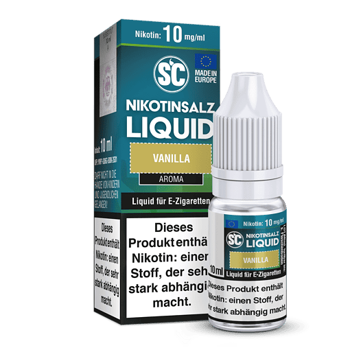 Nikotinsalz Liquid Vanille 10 ml, E-Zigaretten Liquid Aroma, süßer Vanillegeschmack für E-Zigaretten, beste Qualität made in Europe, nikotinfrei oder mit Nikotin.