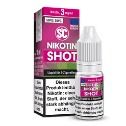 Nikotin Shot 10ml in Originalverpackung, bequeme E-Zigaretten Flüssigkeit mit 3 mg/ml Nikotin, intensives Aroma, Made in Europe, für Dampfer, vielfältige Geschmacksrichtungen, hohen Qualität.