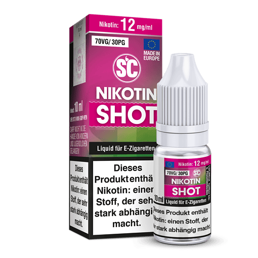 Nikotin shot 10 ml liquid für E-Zigaretten, 12 mg/ml Nikotin, europaweises Produkt, hochwertige Vape Flasche, Nikotinpulver, E-Liquid, ungeöffnet, aufstrebendes E-Zigaretten Zubehör, NEU, ideal für Dampfer, LETZ Go Sortiment.