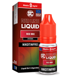 Red Line Liquid Red Mix, nikotinfrei, e-Zigaretten Liquid 10ml, Aroma mit rotem Design, für Vape, ohne Nikotin, Made in Europe, E-Liquid, E-Zigaretten Zubehör, süßer Geschmack, Dampferliquid, Geschmacksaroma.