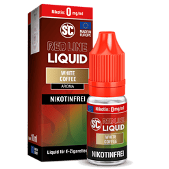 Flüssiges E-Zigaretten-Produkt, SC Red Line Liquid White Coffee, nikotinfrei, aroma, 10 ml Flasche.