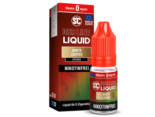 Flüssiges E-Zigaretten-Produkt, SC Red Line Liquid White Coffee, nikotinfrei, aroma, 10 ml Flasche.