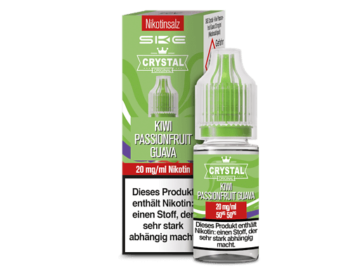 ALK-CRYSTAL Kiwi Passionsfrucht Guava Nikotinsalz Liquid, 20 mg/ml, 50 VG, 10 ml, für E-Zigaretten.