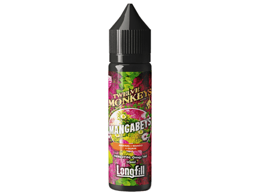 12 Monkeys Man Gaveys E-Liquid Flasche mit exotischem Fruchtmix, 10ml, nikotinfrei.