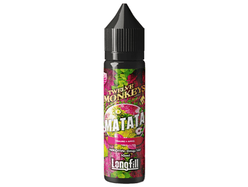 Twelve Monkeys Matata E-Liquid für E-Zigaretten, aus Traube und Apfel, 10ml Flasche, nikotinfrei, langlebiges Longfill-Produkt.