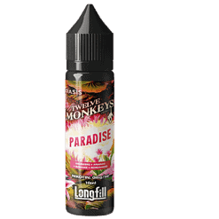 Twelve Monkeys Paradise E-Liquid Flasche mit fruchtigem Geschmack, 10ml, mit Erdbeere, Ananas, Banane und Kokosnuss, für E-Zigaretten, jetzt bei LETZ GO.
