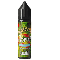 TROPIKA e-Zigarette Liquid mit Geschmack nach Passionsfrucht, Papaya und Pfirsich, 10ml, nikotinfrei, für Longfill-Vapes, ideal für Dampfer, hochwertiges Produkt aus dem Sortiment von LETZ Go.