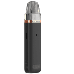 Caliburn G2 E-Zigarette, tragbares Vape-Gerät mit schwarzem Gehäuse und Goldakzent, ideal für Dampfer, leichte Handhabung, kompakt und stylisch,.png.