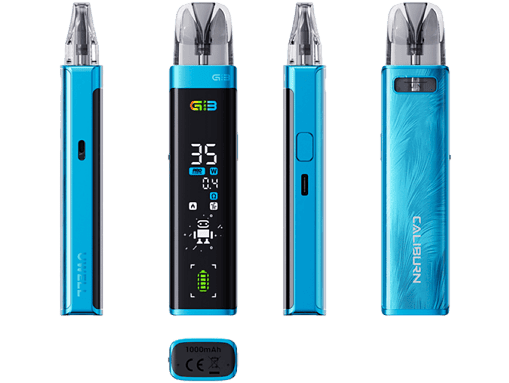 Leistungsstarker Caliburn G3 Akkutester mit digitaler Anzeige und langlebiger Batterie, ideal für präzises Dampfen und einfache Handhabung. Perfektes Zubehör für Dampfer.