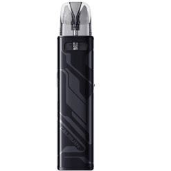 Vape-Gerät mit Schwarz-Grau-Design und transparentem Mundstück, tragbar und einfach zu bedienen. Perfekt für Einsteiger und erfahrene Dampfer. Mit Sicherheitsfunktion und langlebigem Akku.