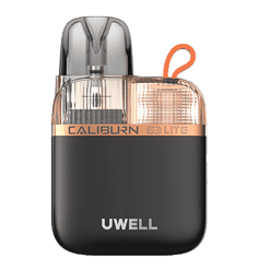 Luftbefeuchter Uwell Caliburn G3 Lite, tragbares E-Zigaretten-Gerät, kompakt und stylisch in Schwarz und Roségold, ideal für unterwegs, einfache Bedienung, moderne Technologie, für Dampfer.