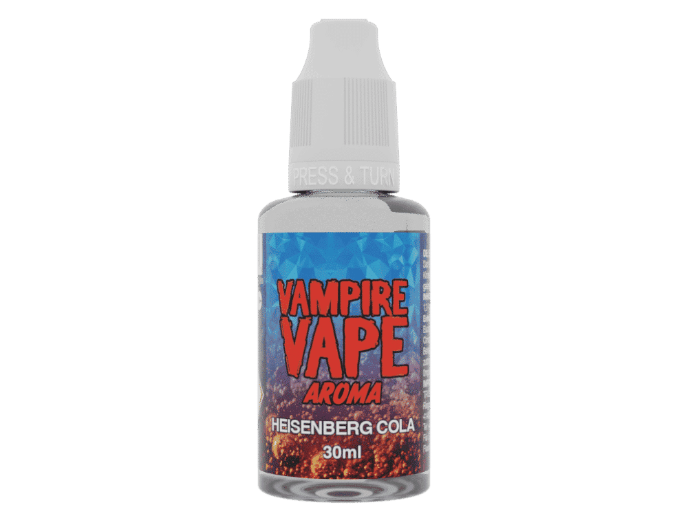 Vampire Vape - Aroma Heisenberg Cola 30 ml 1 Vampire Vape Aroma Heisenberg Cola, 30ml, Flasche mit Pipette, intensiver E-Liquid für E-Zigaretten, Liquid Aroma für Selbstmischung, köstlicher Cola-Geschmack für Vape-Liebhaber.