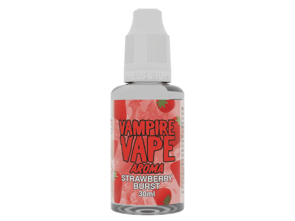 Vampire Vape - Aroma Strawberry Burst 30 ml 1 Vampire Vape Aroma Erdbeer Burst 30ml für E-Zigaretten und E-Liquids, fruchtiger Geschmack, ideal für Vape-Liebhaber, handlich und einfach zu verwenden.