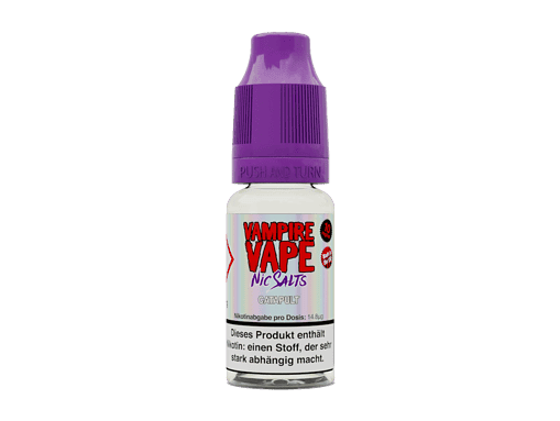 Vampire Vape Nic Salts Catapult E-Liquid in Flasche, 10 ml, mit hochwertigem Nikotingehalt für das elektronische Dampfen, ideal für Vulkan- oder Tabak-Aromen.