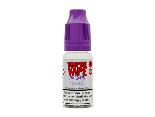 Vampire Vape Nic Salts Charger E-Liquid, 10ml Flasche mit lila Verschluss, für dampfende E-Zigaretten, mit Nikotin, aromatischer Geschmack, perfekt für das Vape-Erlebnis.