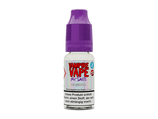 Vampire Vape Nic Salts Ice Menthol, 10ml, E-Liquid für E-Zigaretten, erfrischender Minzgeschmack, starkes Nikotin, ideal für Dampfer, kalte Menthol-Note, Aromatisiertes Nikotinsalz.