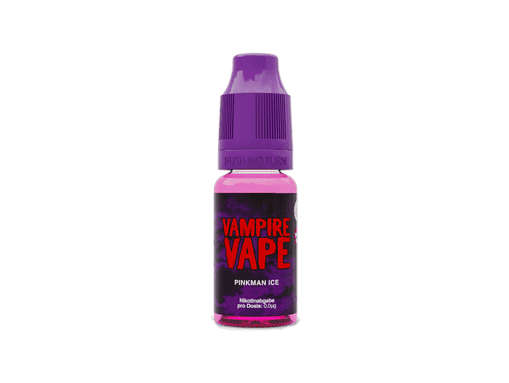 Vampire Vape Pinkman Ice E-Liquid in kleinen Flasche mit lila Deckel, für E-Zigaretten, ideal für Dampfer, kühlende Frische, verschiedene Geschmacksrichtungen, kostenloser Versand bei LETZ GO.