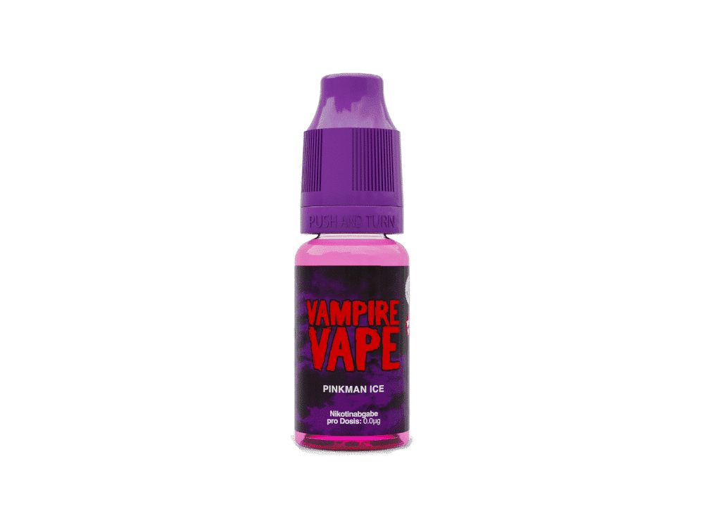 Vampire Vape - Pinkman Ice E-Zigaretten Liquid 1 Vampire Vape Pinkman Ice E-Liquid in kleinen Flasche mit lila Deckel, für E-Zigaretten, ideal für Dampfer, kühlende Frische, verschiedene Geschmacksrichtungen, kostenloser Versand bei LETZ GO.