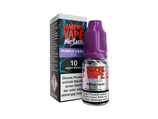 Vampire Vape Nic Salts Purple Craze Ice, Nikotinshot, 10 ml, für E-Zigaretten, intensiver Geschmack, hohes Nikotin, alkohol- und laktosefrei, optimal zum Dampfen, bei LETZ GO.