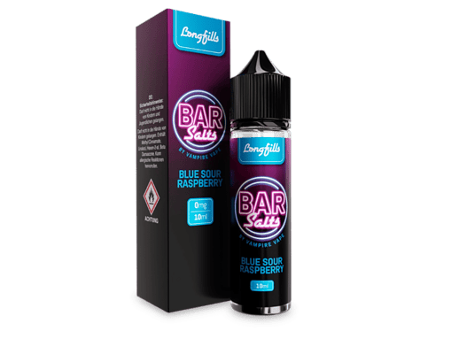 Aromatisierter E-Liquid Flasche mit blauer Beeren-Geschmack, 10ml, für Vape Geräte, Longfills Marke, moderne Verpackung, ideal für Dampf- und E-Zigaretten, auffälliges Design, Süßer Geschmack, perfekt für Vaping-Enthusiasten.