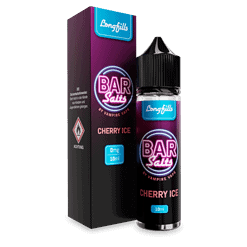 Longfill Vape E-Liquid Cherry Ice, 10ml, mit neonpinkem Design, perfekt für Frische- und Fruchtliebhaber, ohne Nikotin, ideal für Liquid-Substitution.