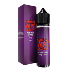 Vampire Vape Longfill All Day Grape, 10 ml, Vape Liquid in Purple Flasche mit schwarzem Cap.