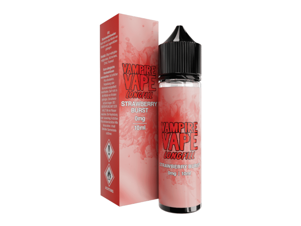 Vampire Vape - Aroma Strawberry Burst 10 ml 2 2. Frischer Vampire Vape Longfill E-Liquid mit Erdbeer-Geschmack, 10 ml Flasche, 0 mg Nikotin, perfekt für Vampire Vape Fans.