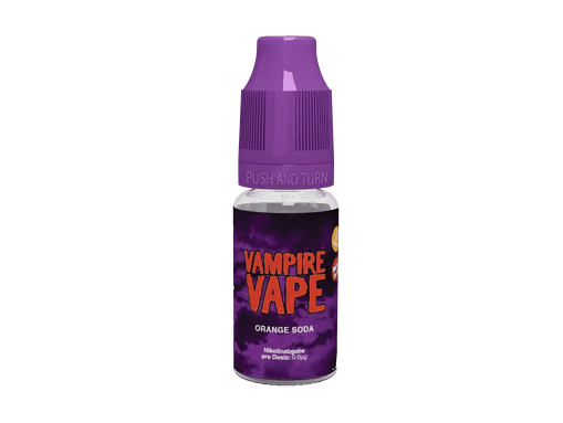 Vampire Vape Orange Soda E-Liquid Flasche mit lila Verschluss, für Vape und E-Zigaretten, geschmacksintensive Orange Soda Aromatisierung, ideale E-Liquid für Dampfer.