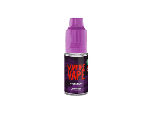 Vampire Vape E-Liquid Flasche in Lila mit Apfel-Geschmack, nikotinfrei, 10ml, ideal für E-Zigaretten, vaping, E-Liquid, Geschmacksaromen, Liquid, Dampfen, E-Shisha, Vaporizer.