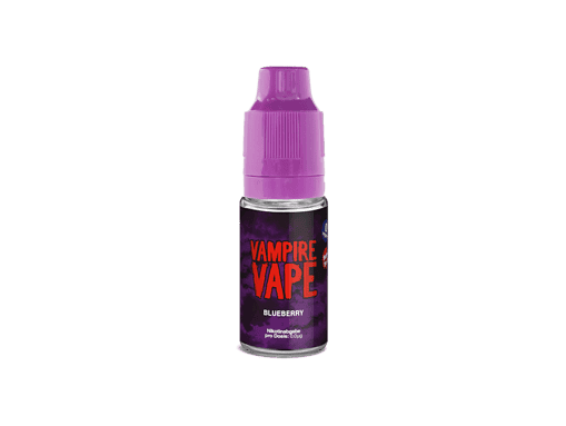 Vampire Vape Blueberry E-Liquid in kleiner Flasche, passend für E-Zigaretten, mit Geschmack nach frischen Blaubeeren.