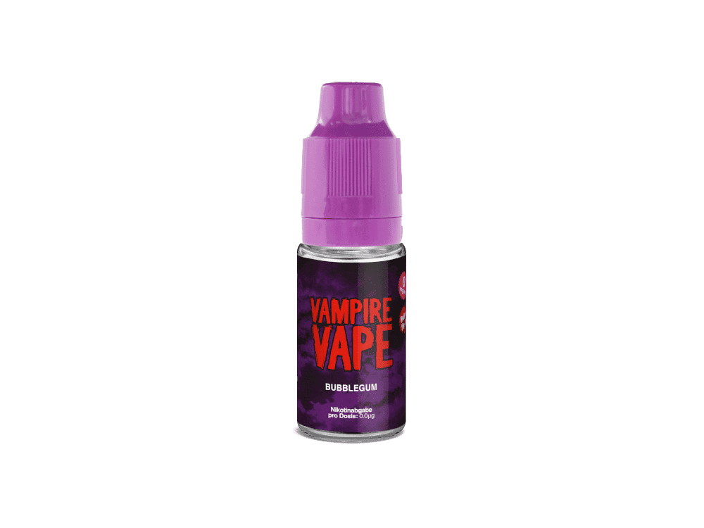 Vampire Vape - Bubblegum E-Zigaretten Liquid 1 Vampire Vape Bubblegum E-Liquid in Flasche, dunkle Verpackung, ideal für Dampf-Entferner, erhält durch Fruchtgeschmack süßen Zusammenhalt, perfekt für Liebhaber intensiver Geschmackserlebnisse.