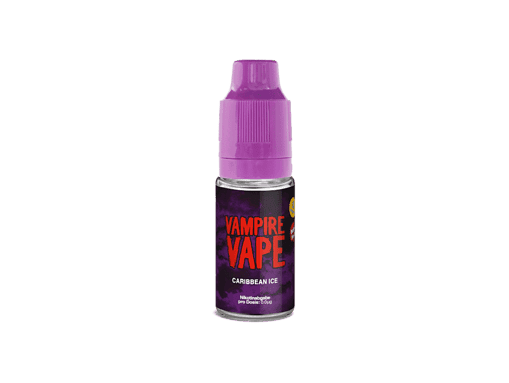 Vampire Vape Caribbean Ice E-Liquid Flasche mit rosafarbener Düse, 10 ml, intensiver Fruchtgeschmack, für Elektrozigarette geeignet, ideal für Dampfer, hochwertiges Liquid, geeignet für Sub-Ohm und MTL Dampfen.