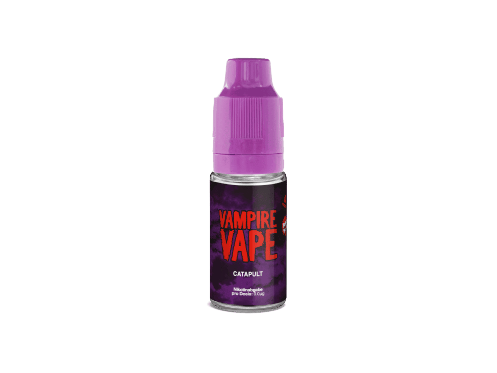 Vampire Vape - Catapult E-Zigaretten Liquid 1 Vampire Vape E-Liquid Flasche, Geschmack Catapult in lila und Schwarz, für E-Zigaretten geeignet, 10ml, Vape Liquid, zum Genuss von Dampf, E-Zigaretten Zubehör, Allday-Vape.