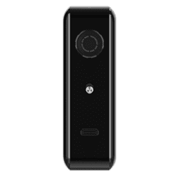 Micro-Camcorder in Schwarz, kompakte Größe, ideal für unterwegs, mit anpassbarem Objektiv und USB-C Anschluss.