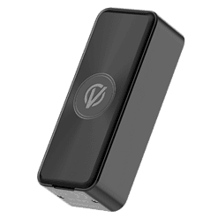 Hochwertiges kabelloses Ladegerät in Schwarz mit schnellem Ladeansatz und modernem Design.