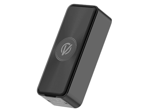 Hochwertiges kabelloses Ladegerät in Schwarz mit schnellem Ladeansatz und modernem Design.