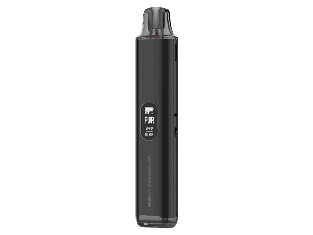 Vaporesso Vibe E-Zigaretten Set 1 Vape-Verdampfer mit digitaler Anzeige, kompaktes Design, schwarz, für Einsteiger und Profis, langlebige Lithium-Batterie, vielfältige Einstellungen.
