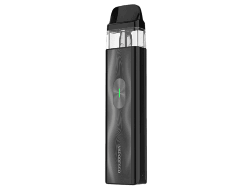 Vaporizer VaporDuo in Schwarz, tragbares E-Zigaretten-Gerät mit LED-Anzeige für Dampf- und Nikotinentwicklung, modern und handlich.