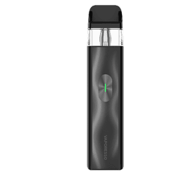 Leerer, schwarzer Vape Pen mit transparentem Tank und LED-Anzeige, modernes Design, ideal für Dampfende und Nikotinsucht.