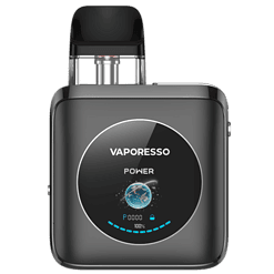 Vaporesso Vape Mod mit digitalem Display, schwarzes Gehäuse, leistungsstark und modern.