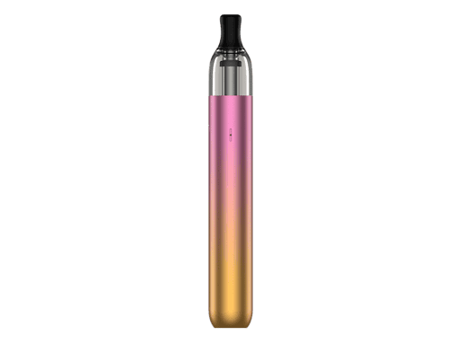 Stylischer pink-goldener Vaporizer für E-Zigaretten, langlebig und handlich, ideal für Dampfer, mit intuitivem Bedienfeld, hochwertiges Material.