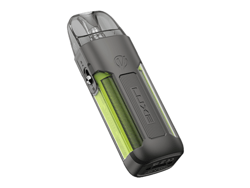 2. Hochwertiger Vuse E-Liquid-Vape mit transparentem Tank, grünen Akzenten und ergonomischem Design, ideal für Dampfer.