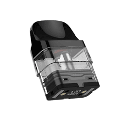 Geräte-Ansicht eines modernen Vapes mit transparentem Tank und schwarzem Mundstück, isoliert auf transparentem Hintergrund.