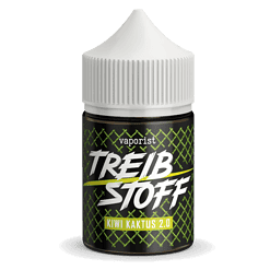 Vape-Flasche mit dem Geschmack Kiwi Kaktus 2.0, schwarzes Design, Produkt für E-Zigaretten, Duft- und Geschmacksstoff, hochwertiges E-Liquid, Liquid für Dampfer, Liquidflasche.