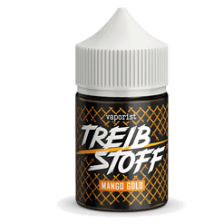 Vape-Treibstoff Mango Gold Flasche, aromatischer E-Liquid Geschmack, angenehmer Mango-Duft, ideal für E-Zigaretten, qualitativ hochwertiges Vape-Produkt, innovative Liquidsorten.